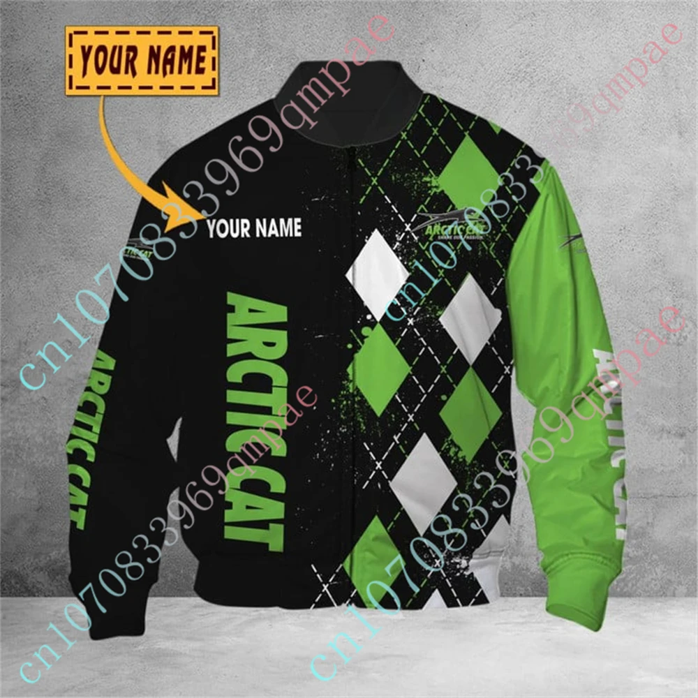 Arctic Cat Clothing Thick Coats Jackets For Men Harajuku Parkas Windbreaker Techwear Baseball Uniform Bomber Jacket Custom Logo