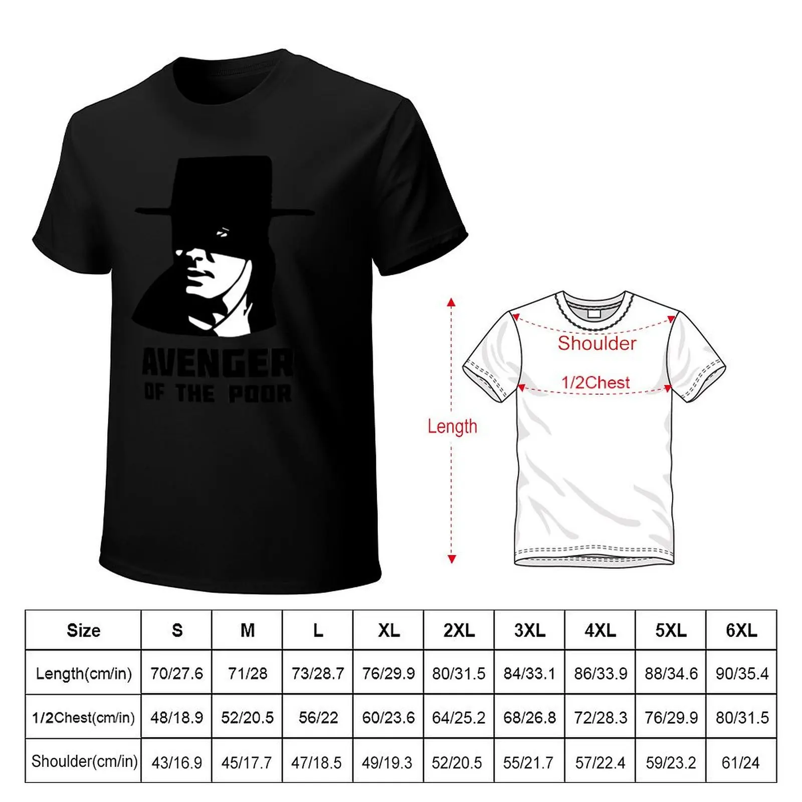 Avenger of the Poor T-Shirt No Iron Casual Short Sleeve Top
