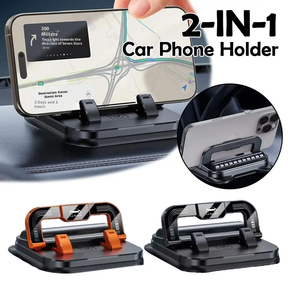 Newest Car Sticker Navigation Center Console Car Phone 2-in-1 Panel Number Plate Foldable Bracket Rotating Holder Instrumen N4Q3