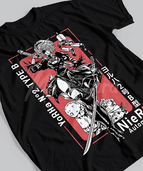 

T-shirt For Anime 2B NieR YoRHa Número 2 Modelo B