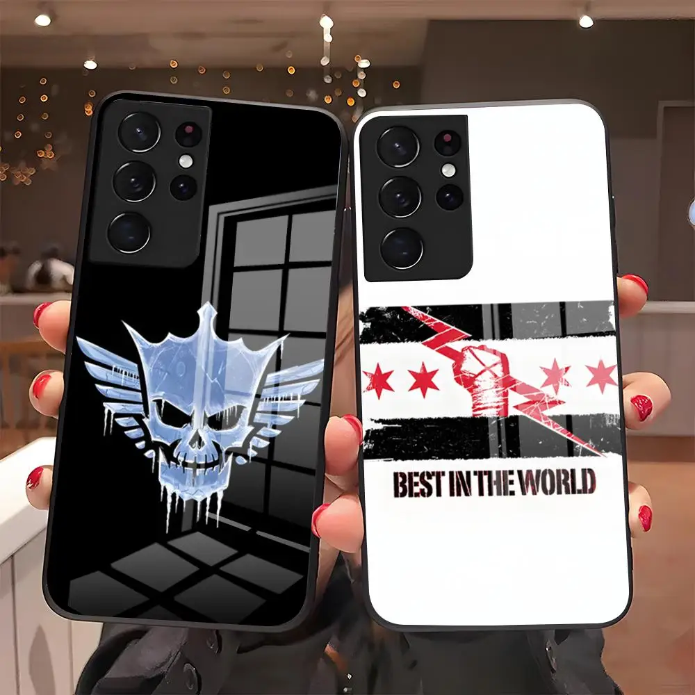 WWE CM P-Punk Phone Case For Samsung S26 S25 Plus S20 S20 Plus S22 Ultra S23 FE S21 Plus S21 Ultra Glass Cover
