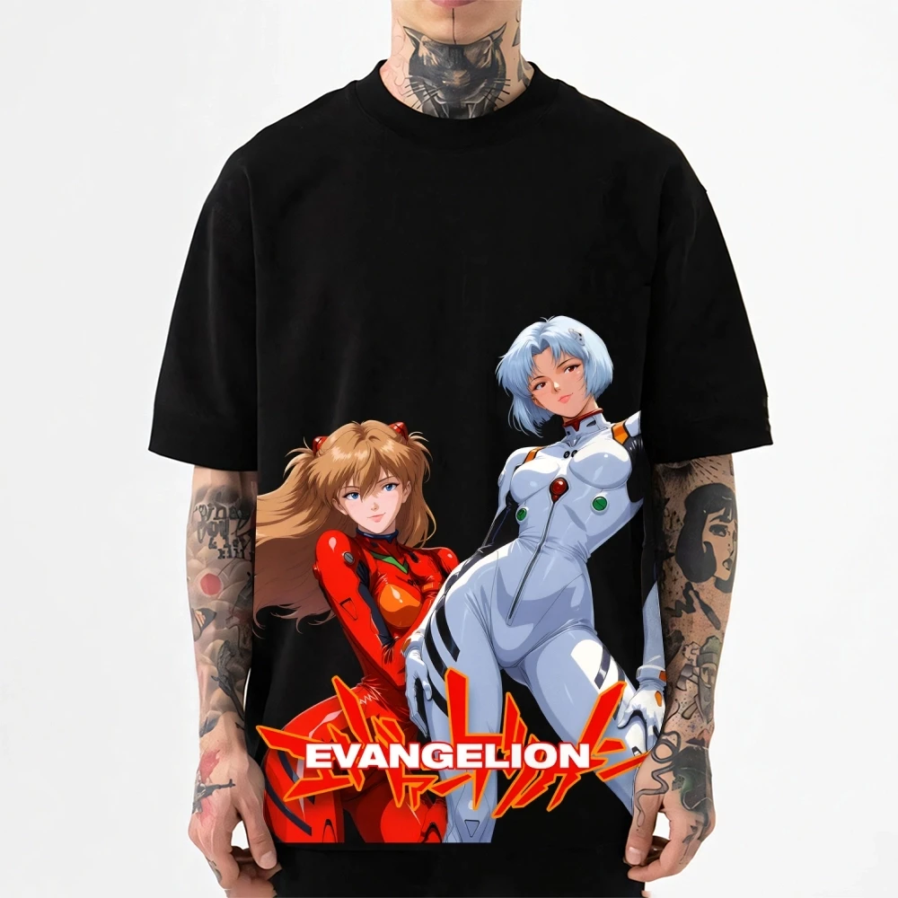 2026 New Evangelion Girl Japanese Style Classic Tee High-quality Streetwear T-Shirt Suitable for Both Men Women Summer T-shirts