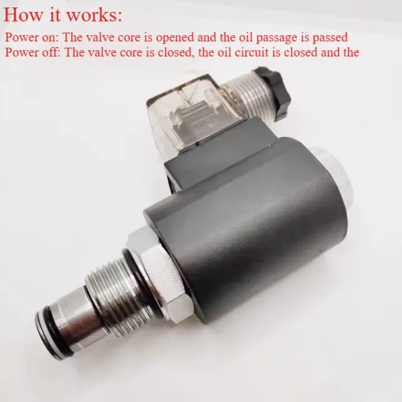 

Hydraulic Pressure Relief Valve Two Position Two Normally Closed DHF10-220 Solenoid Valve Threaded Plug-in SV10-20 DC24V