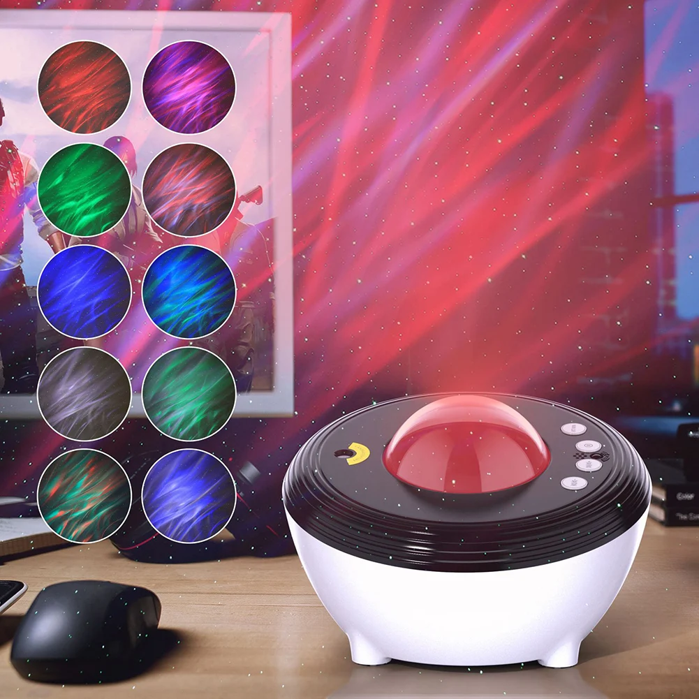 

Bluetooth-Compatible Speaker With Colorful Projector Household Romantic Light Loudspeaker For Room Decor