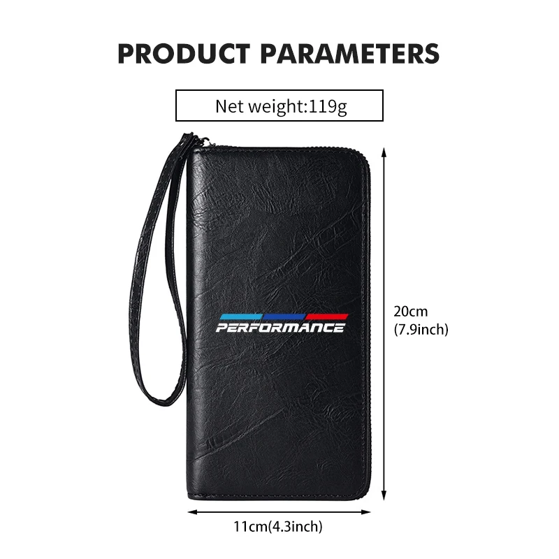 Long Men Zipper Hasp Wallet Phone Bag Card Holder Coin Pocket For BMW 1 3 5 Series G30 G32 G38 2021 2020 2019 2018 E46 E91 view 6