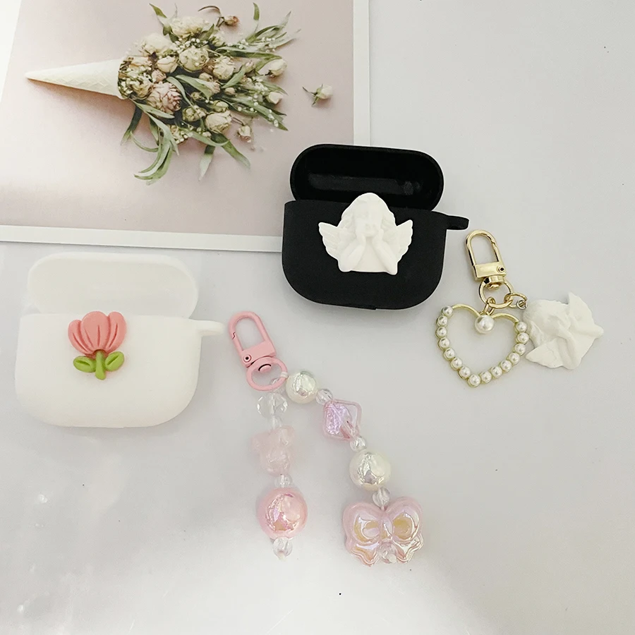 Funda de dibujos animados/flor para Soundcore Liberty 5 / C50i P40i /C40i C30i A30i / Aero Clip /R100 funda de silicona para auriculares fundas