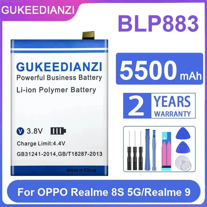 

Аккумулятор для мобильного телефона 5500 мАч BLP883, высокая производительность, для Oppo Realme 8S 5G, для Realme 9