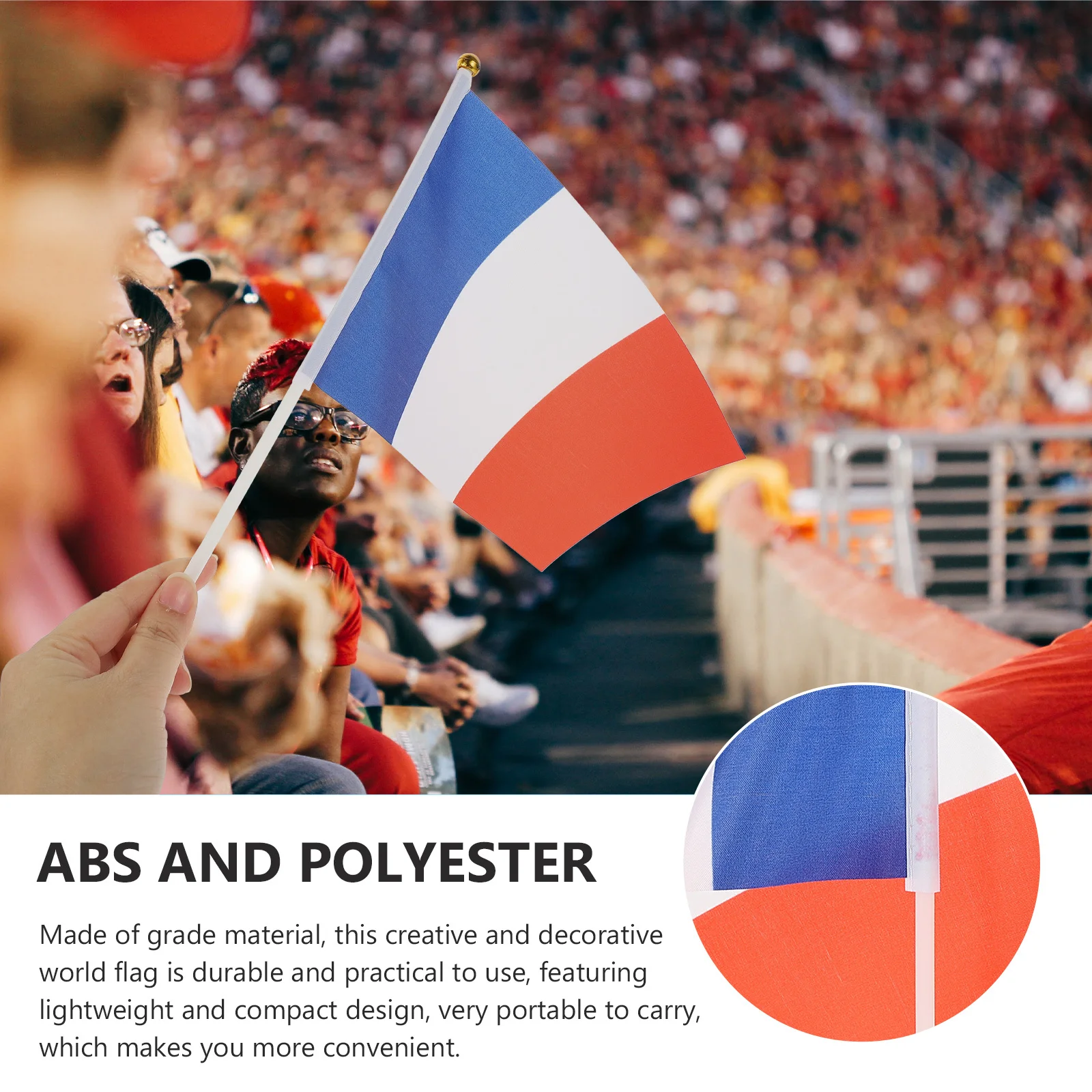 

50Pcs Handheld Flags Portable National Flags on Stick for Party Cheering Sports Events Patriotic Decorations Football Match