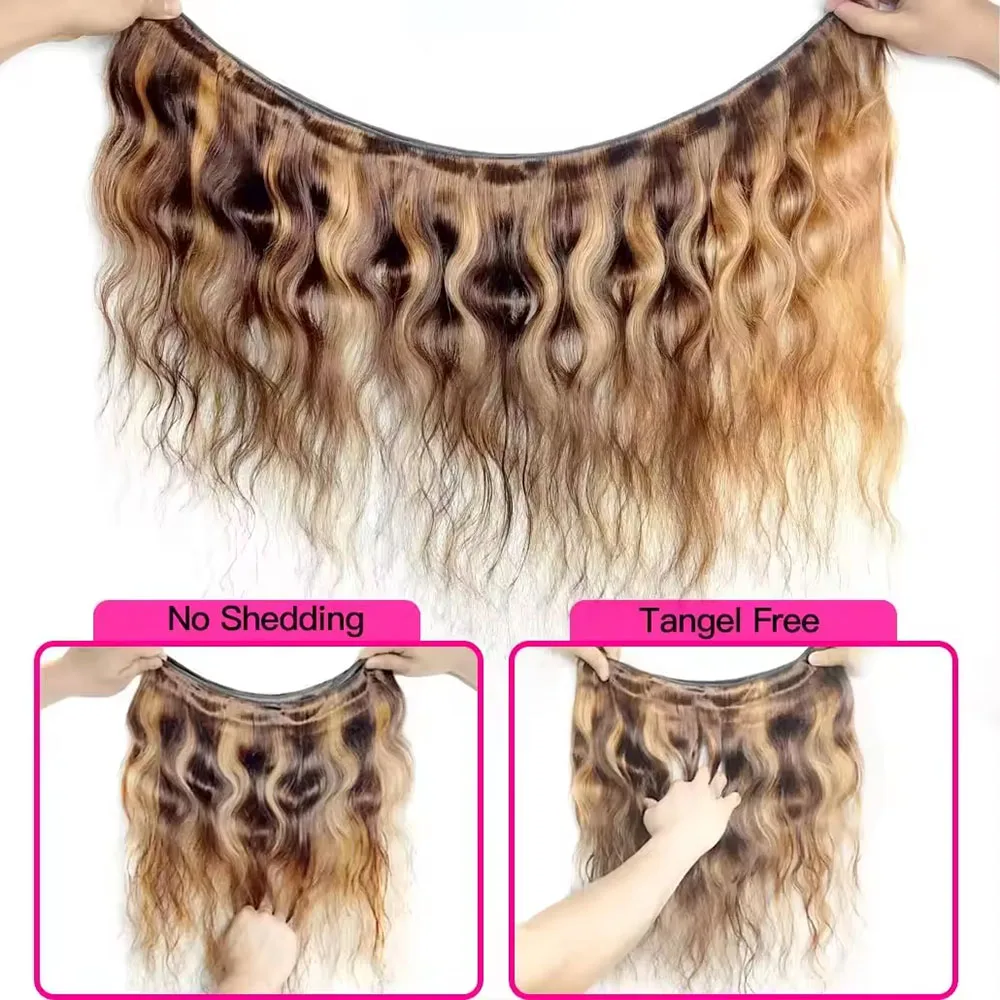 14-30 بوصة الجسم موجة حزم P4/27 تمديد ضفيرة شعر برازيلي حزم 100% باروكة من شعر طبيعي برازيلي للنساء
