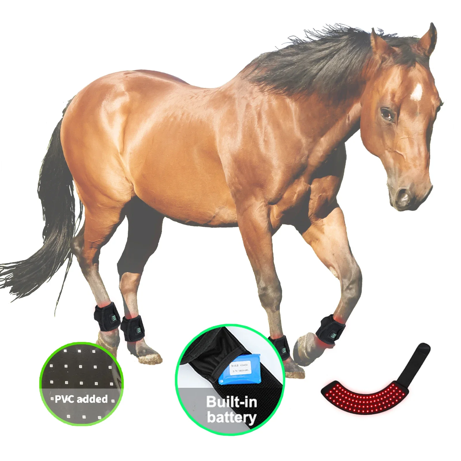 Factory custom LED infrared equine flexible red light therapy boots pad 660nm 850nm for red light therapy horse dog