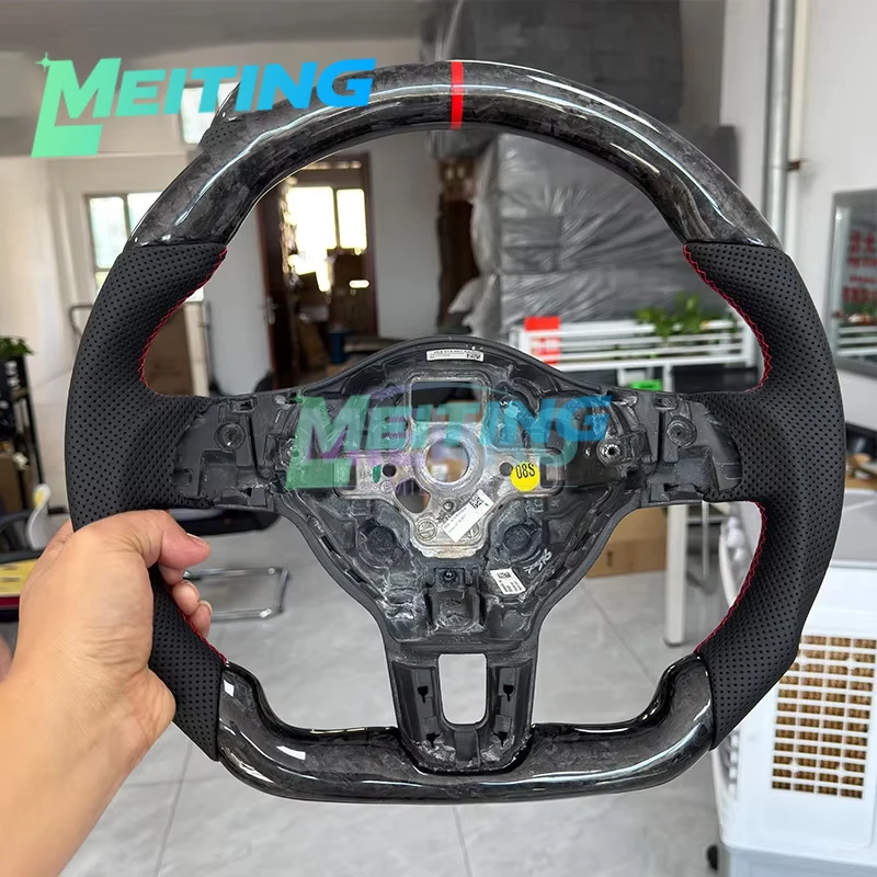 Newly upgraded car steering wheel with red style forged carbon fiber material suitable for VW Golf 6 MK6 GTI GTD R Polo