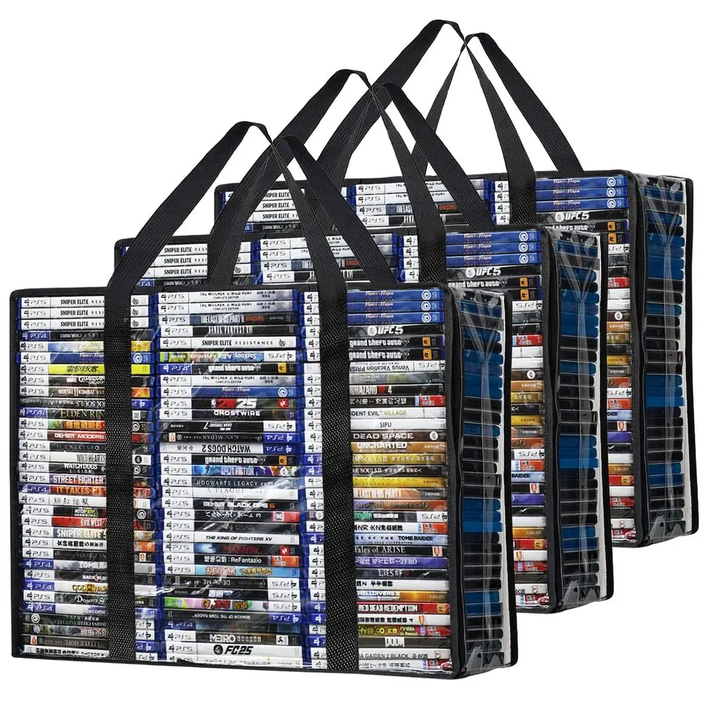 Estuche de almacenamiento para Blu-Ray, paquete de 3 cajas de almacenamiento de plástico transparente con capacidad para 270 Blu-Rays 90