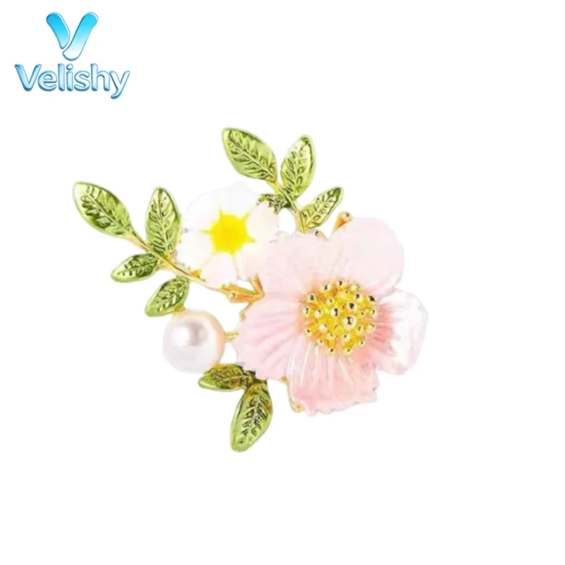 【W】1Pcs Chrysanthemum Flower Pins Fashion Plants Flower Brooches For Women Luxury Brooches Clothing Accessories