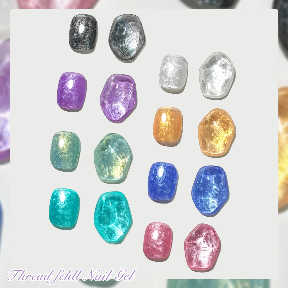 7ml 펄 젤 네일 폴리쉬 세트, 화이트 퍼플 블루 글리터 쉘 젤 폴리쉬, 쏙 오프 UV LED 경화 펄레센트 젤 폴리쉬 스월 T