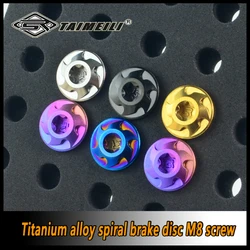 TAIMEILI Titanium Alloy Screw M8X20/25/30mm Motorcycle Brake Disc Screw Inner Plum Blossom Petal Head 1PCS