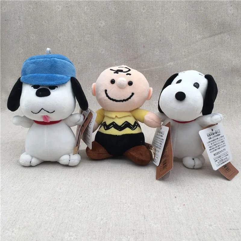 Kawaii Snoopy Olaf Charlie Brown Plush Doll Cute Anime Backpack Pendant Ornament Bag Keychain Buckle for Girl Birthday Gift Toys