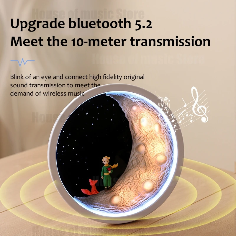 어린 왕자 보호자 무선 블루투스 스피커, 축제 생일 선물, 크리에이티브 만화 서브우퍼, 침실 침대 옆 야간 조명