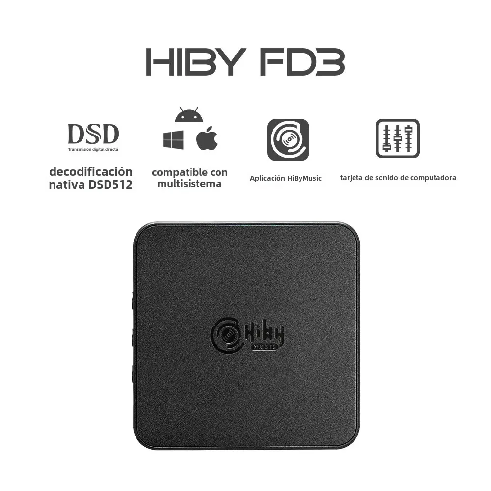 Amplificador de auriculares HiBy FD3 tipo C USB DAC, audio HiFi ES9038Q2M DSD512 MQA 2,5 3,5 4 Jack para auriculares para Win10, Android, iOS, Mac y PC