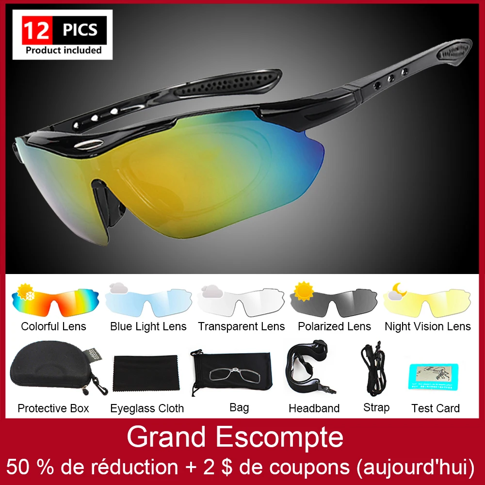 Polarized Cycling Sunglasses UV400 Sports Road Mountain Bike MTB Eyewear Goggles for Men Women