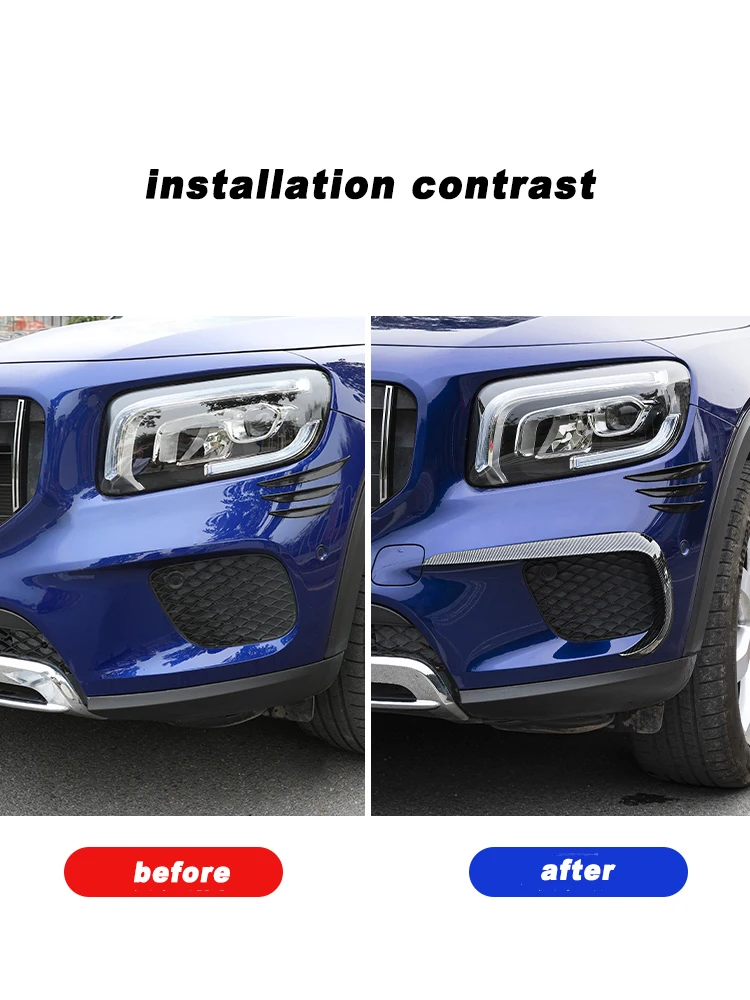 Car Front Fog Light Fender Frame Bumper grille Styling Decoration for Mercedes Benz Glb 2020 2021 X247 180 200 Auto Accessories