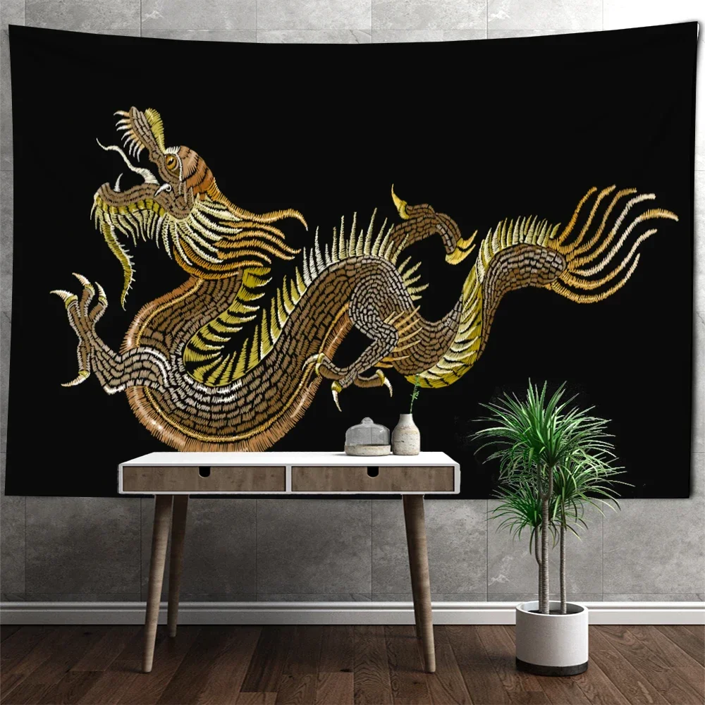 Chinese Dragon Totem Tapestry Wall Mount Bohemian Bedroom Home Decoration Art Wall  Mount Tapestry  Home Decor