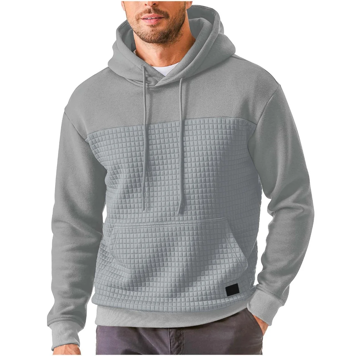 

2025 Autumn/Winter Casual Sporty Fleece Windproof Jacket, Street Fashion Patched Loose Warm Hooded Sweatshirt