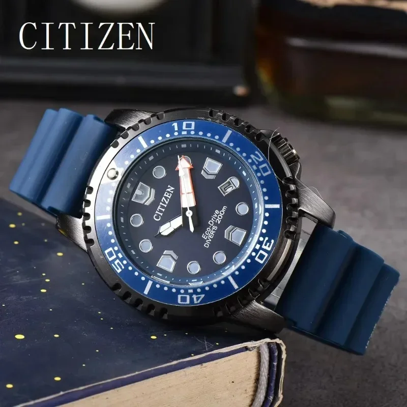 CITIZEN-Montre d'affaires en acier inoxydable pour hommes, date automatique en caoutchouc, chronographe de luxe, horloges de sport à quartz pour hommes