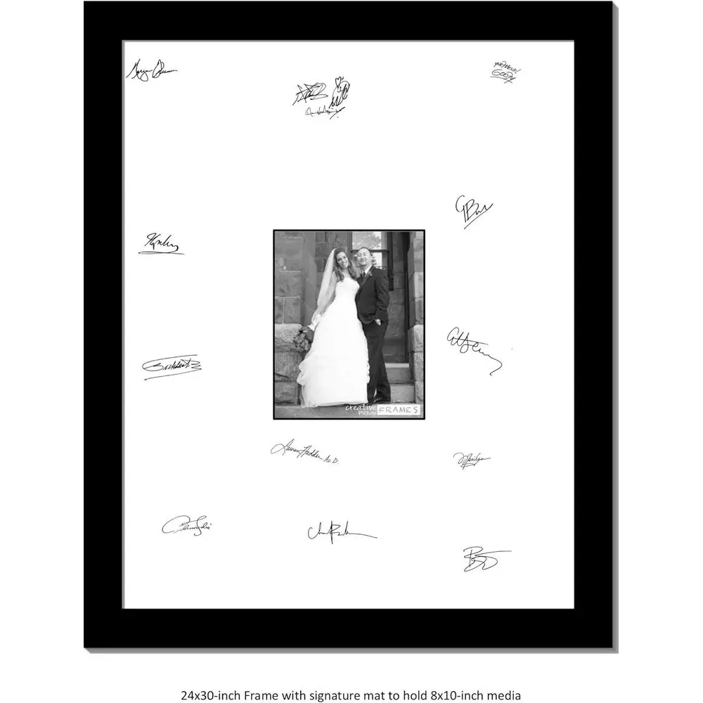 

10-24X30Bk-W Signatur Photo e With White Mat, Holds 8X10-Inch Media, Scratch Resistant Acrylic, Wall Hangers, Wire Kit