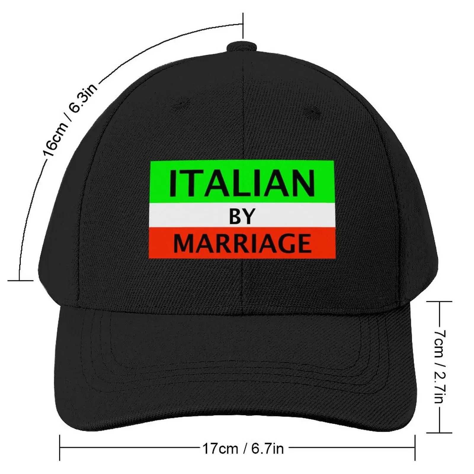 italian by marriage Baseball Cap fishing hat Sports Cap Golf Wear black Women's Men's