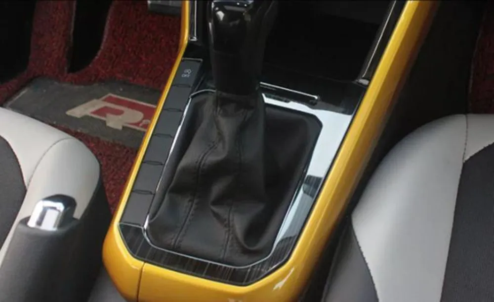 Auto Mittelkonsole Schalthebel-Abdeckung Dekorblende für Volkswagen VW Virtus 2023-2026 Edelstahl Innenraum-Zubehör – Detail 2