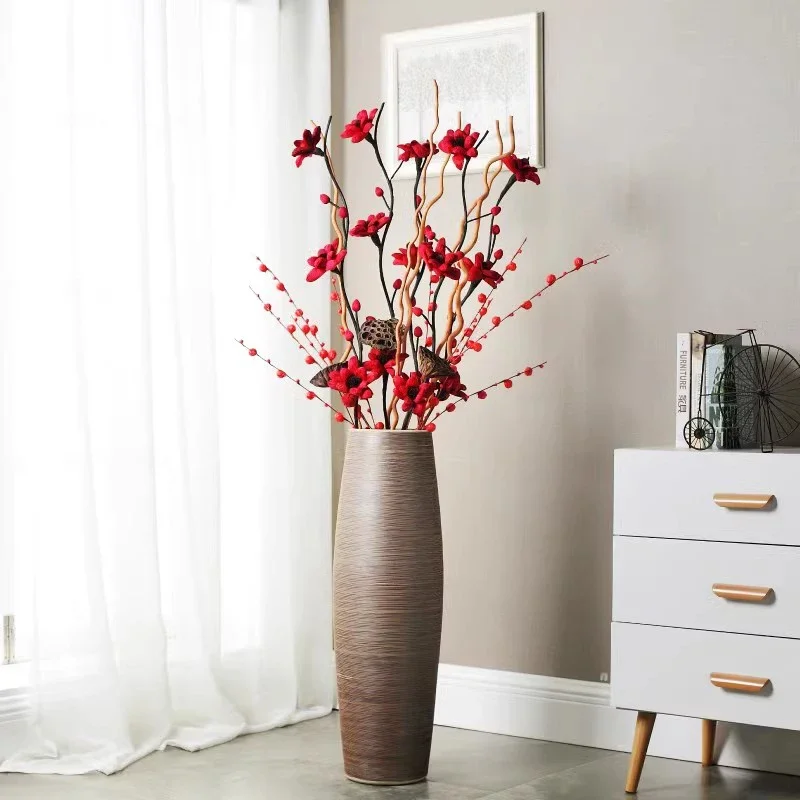 Florero de cerámica de pie de diseño, flor seca estética de lujo, Ikebana, florero moderno, Jarrones de plantas, decoración nórdica para el hogar, Vasi FYVS