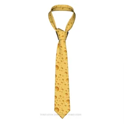 Yellow Cheese Classic Men's Printed Polyester 8cm Width Necktie Cosplay Party Accessory