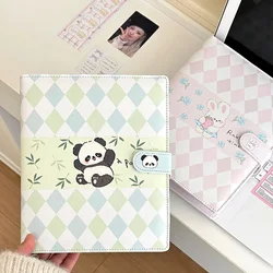 IFFVGX Panda A5 Binder Photocard Holder Kpop Idol Photo Album PU Photocards Collect Book Cards Storage Álbum Para Fotografías