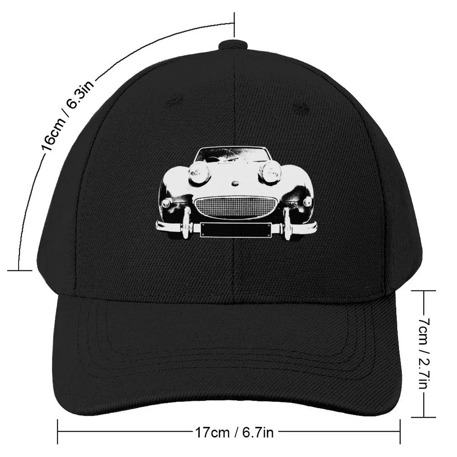 Austin Healey Sprite British 1960s classic car monoblock black and white Baseball Cap |-F-| Golf Men Women's