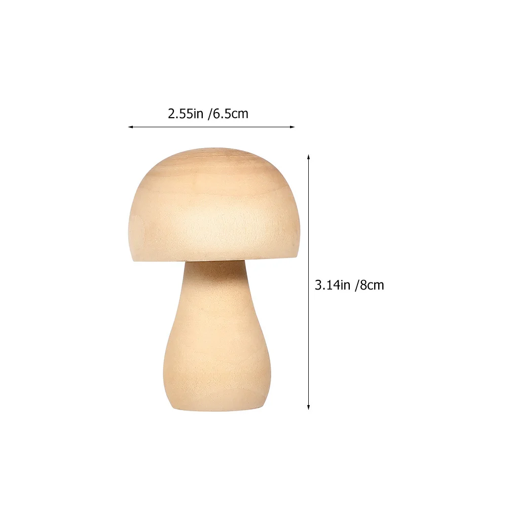 12 قطعة الفطر الخشبي غير المكتمل DIY بها بنفسك الاطفال اللوحة الحرف فارغة سطح أملس الديكور الإبداعي DIY بها بنفسك الفطر الحرف #5