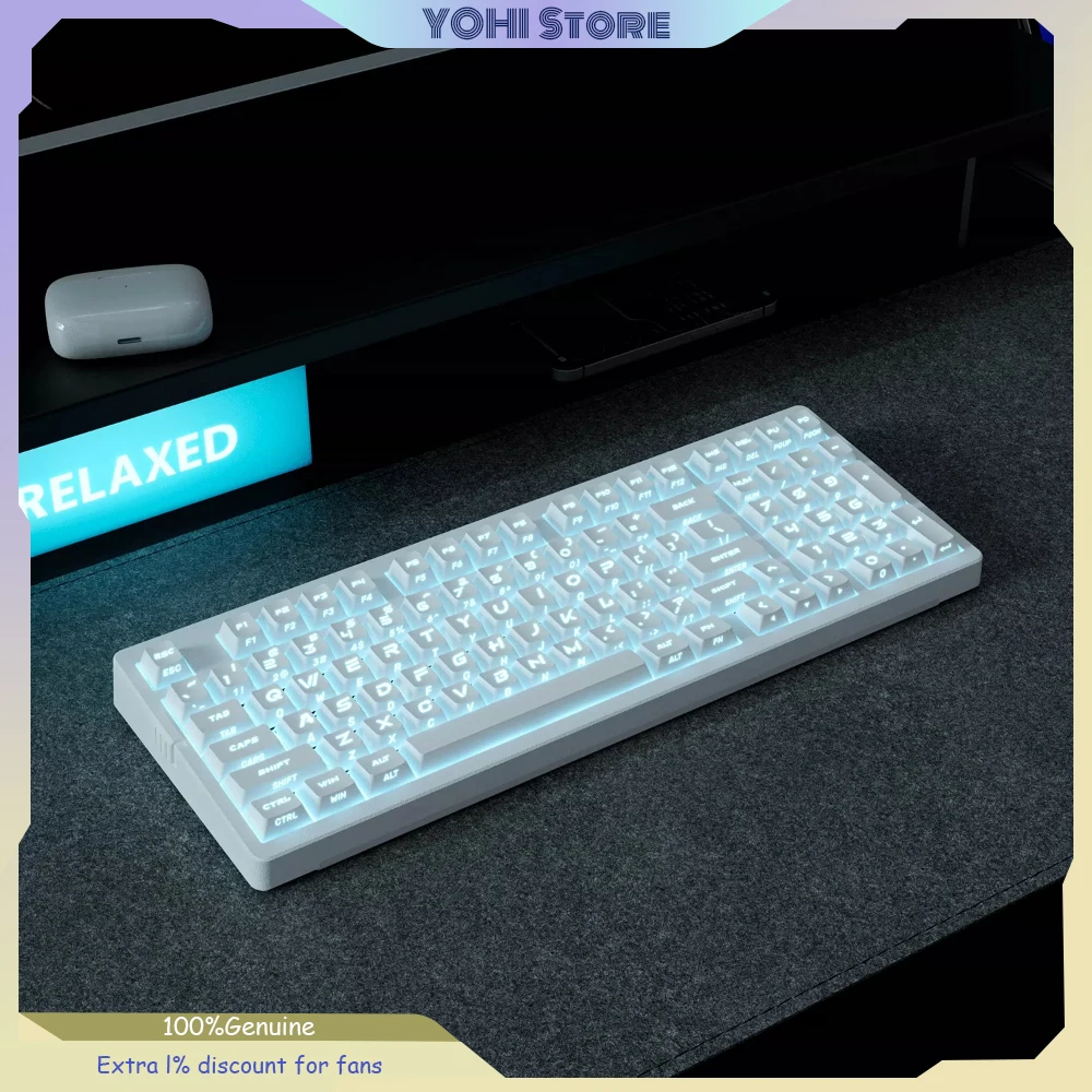 ZORNHER ZH980 Tri-mode Wired Bluetooth Mechanical Keyboard Custom Hot-swappable 97 Keys RGB Backlit Silent for Office and Gaming