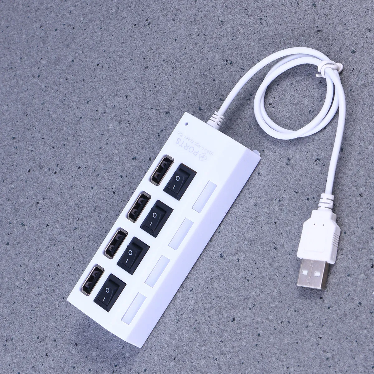 4-Port USB 2.0 Hub High-Speed Data Expansion Hub for Laptop Notebook Desktop Tablet Mini Pc Htpc Plug and Play ABS Material