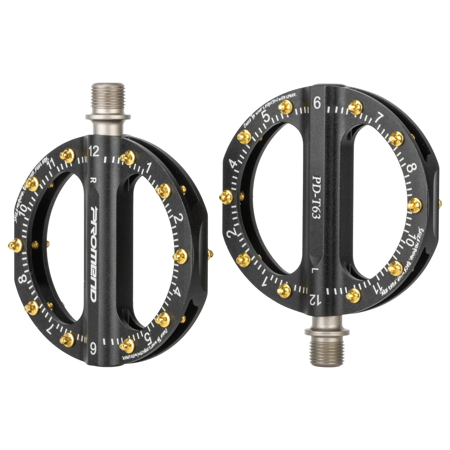 PROMEND Bicycle Pedal Aluminum Alloy Clock-Face Design for Road Mountain Folding Bike – Lightweight, Anti-Slip, 3-Bearing