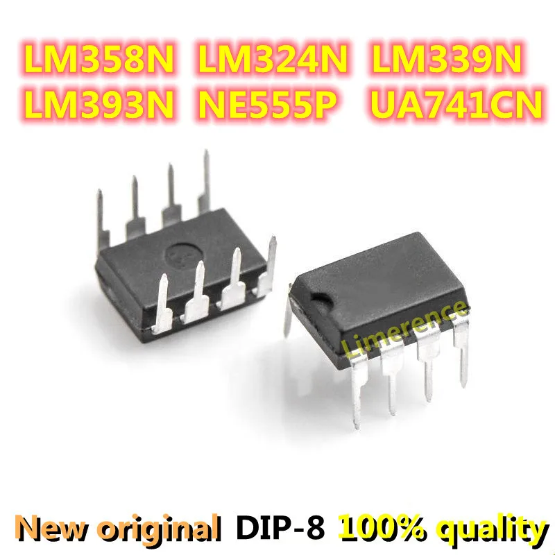 

10 шт. UA741 LM324 LM393 LM339 NE555 LM358 DIP LM358N LM324N LM339N LM393N NE555P UA741CN DIP8 DIP14 Схема усилителя Новая микросхема