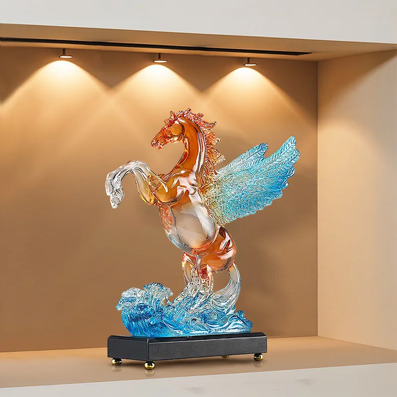 

Room Decor,Win Instant Success Decoration,Statuette Home Living Room TV Cabinet Entrance Office Desktop Horse Ornament Gift