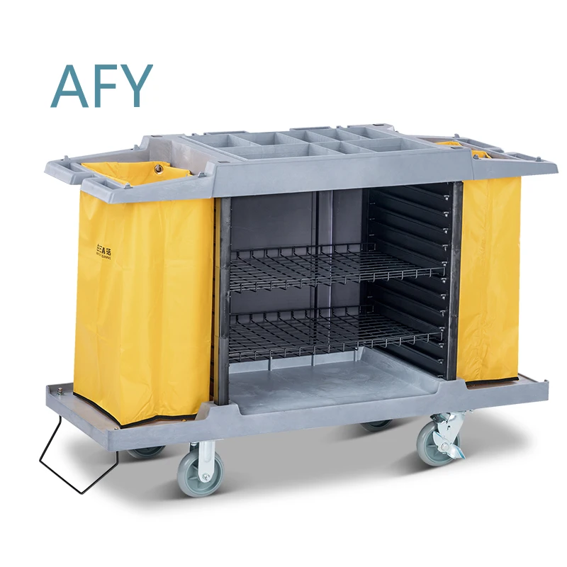 Factory Custom Utility Food Trolley for Hotel Room Housekeeping Service Cart for Hotels Restaurants Dormitories Cafeterias