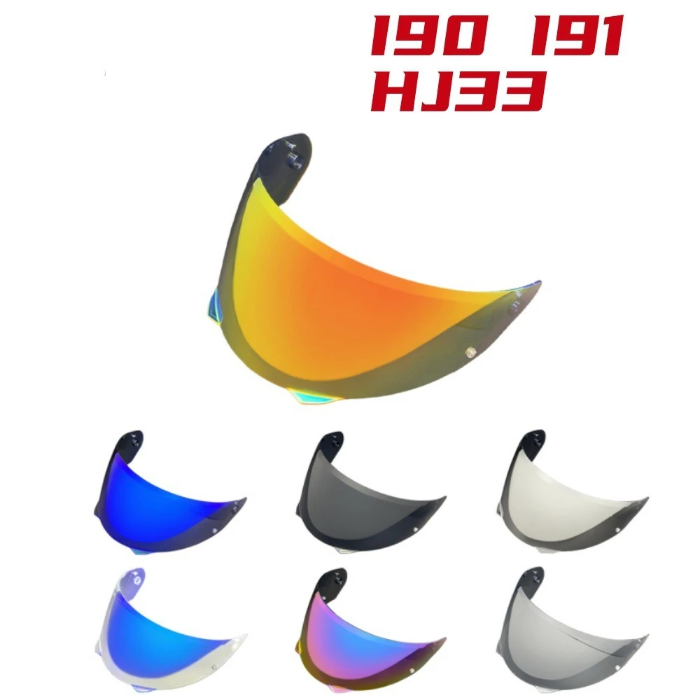 Helmet Visor Compatible with HJ‑33 I90, Multi‑Color Sunscreen UV‑Protection One‑Piece Motorcycle Helmet Mirror Lens Accessories