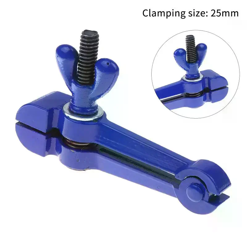 Blue Hand-Held Vise Hand Clamp Pipe Vise Plumbing Tool Workshop Vise Pipe Tool Steel Handle Spring Clamp Base Pliers