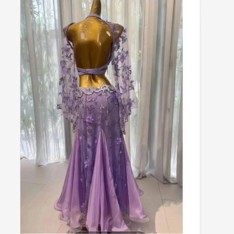 Abito da performance di danza del ventre di dimensioni personalizzate Donna 2025 Nuovo set di pratica di danza orientale Abiti indiani femminili da donna