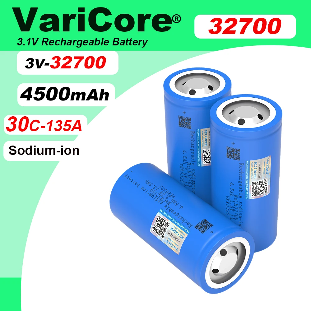 New Original 3.1V Sodium-ion 4500mAh 32700 Rechargeable Battery Low-temperature Cell High Rate 10C Discharge