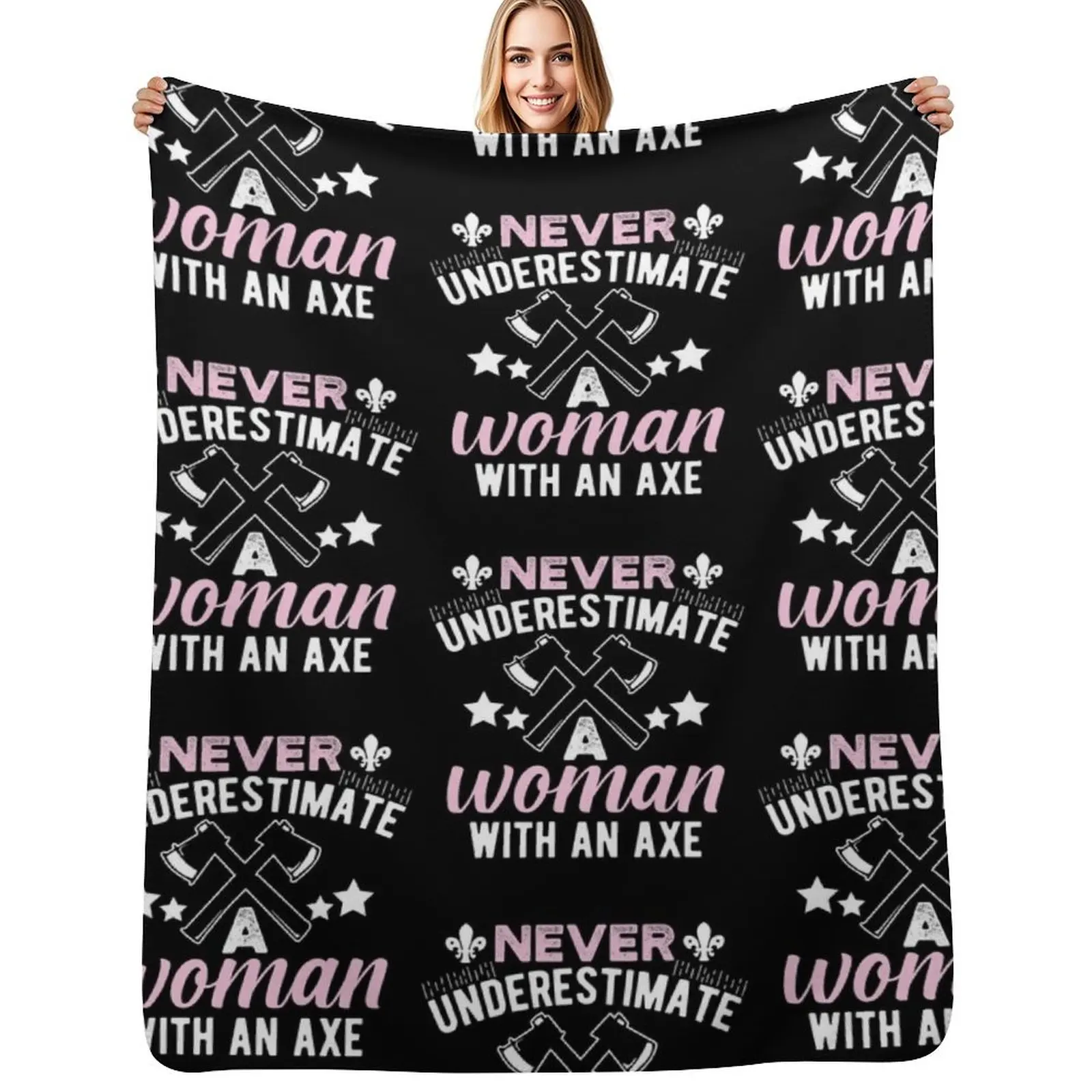 

Woman With An Axe Funny Axe Throwing Throw Blanket Summer Decorative Sofas Thin Blanket