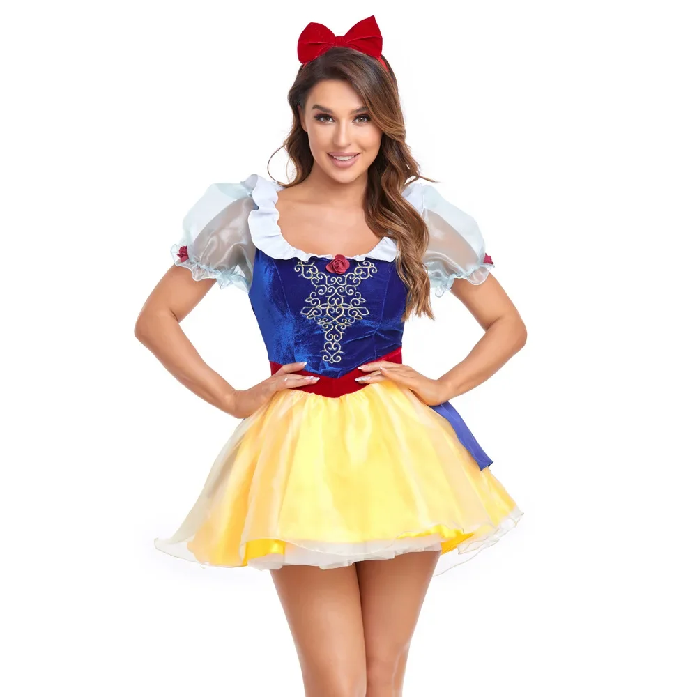 

Halloween Cosplay Adult Snow White Fancy Dress Costume