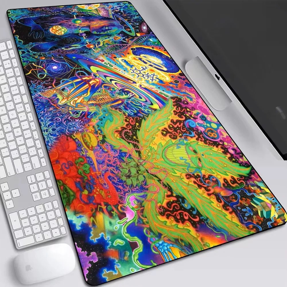 

Большой игровой коврик для мыши трипси-психоделический Weed, компьютерный коврик для мыши для ноутбука, коврик для клавиатуры, Настольный коврик для ПК, игровой коврик для мыши, офисный коврик
