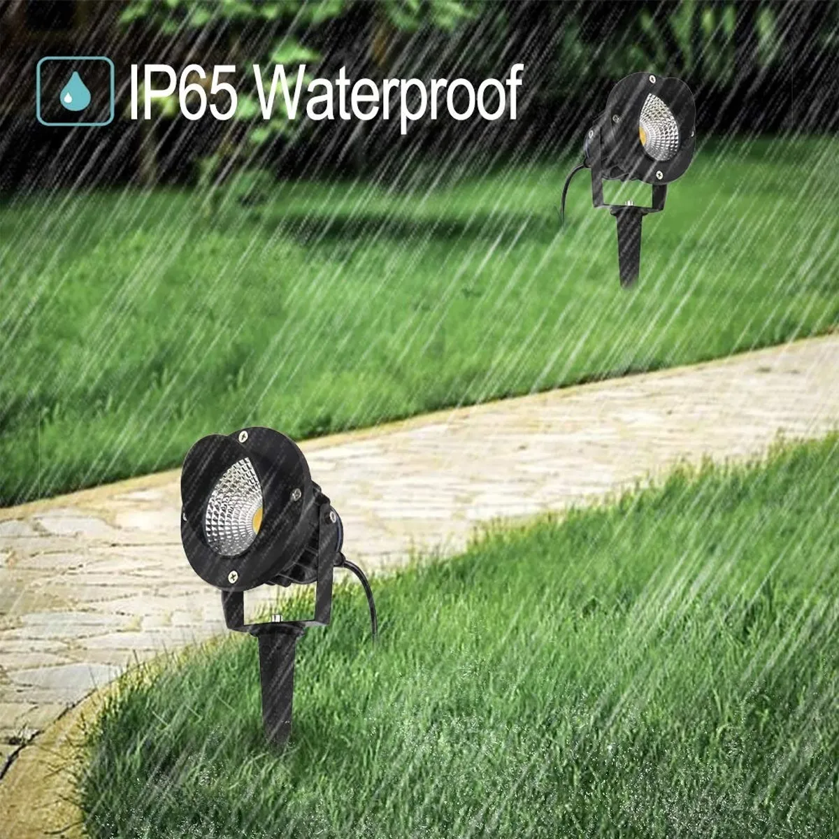 

Remote Control Lawn Lamp Black Warm White Plug Outdoor Landscape Light Courtyard Lighting Tool Waterproof