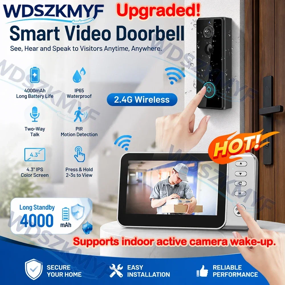 motion-detectio-wireless-doorbell-camera-43in-ips-screen-waterproof-intercom-doorbell-night-vision-smart-home-security-video